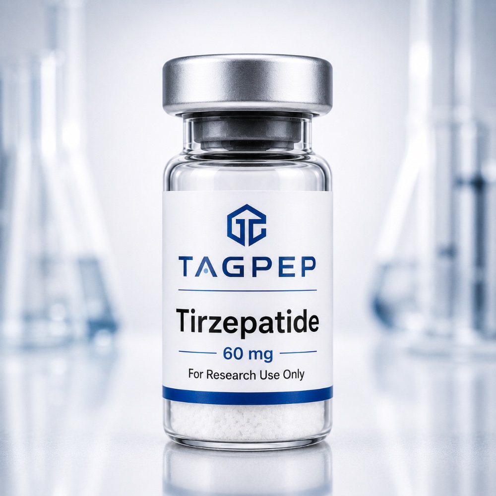 TagPep Tirzepatide 60 mg lyophilized laboratory research vial